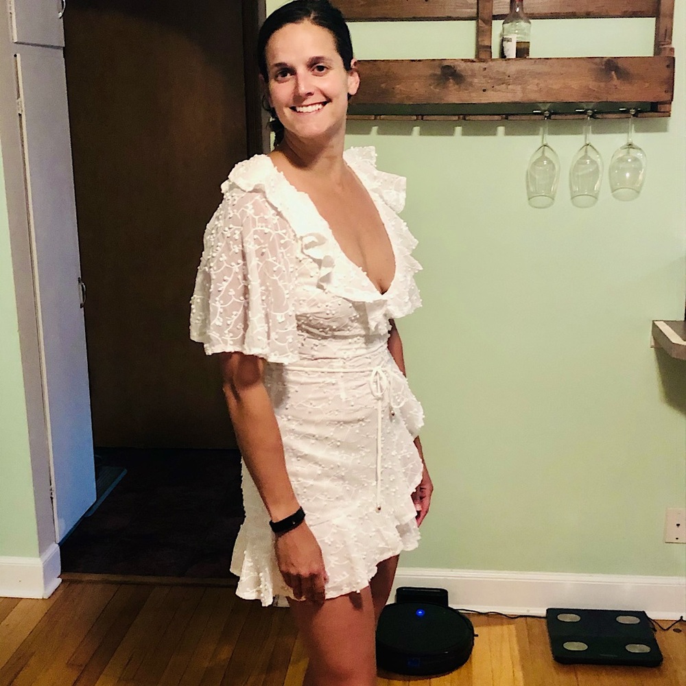 Sexy white feminine bachelorette dress